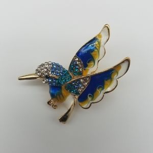 Hummingbird Rhinestone Brooch